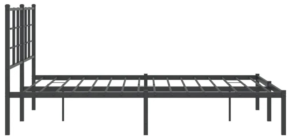 Estrutura de cama com cabeceira 140x190 cm metal preto