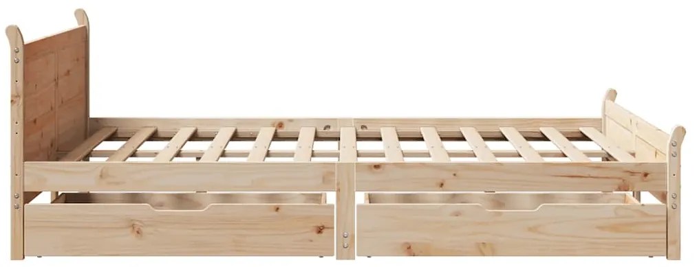 Cama sem colchão 140x190 cm madeira de pinho maciça