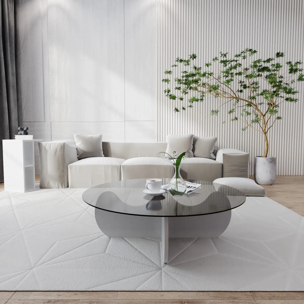 Mesa de Centro Himalayas – Branco – 90x30x90 cm
