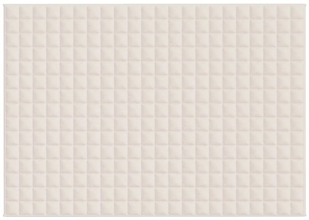 Manta pesada 7 kg 155x220 cm tecido creme-claro