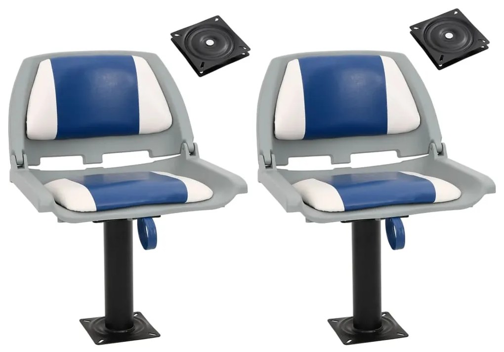 vidaXL Assentos de barco 2 pcs com pedestal rotativo a 360°