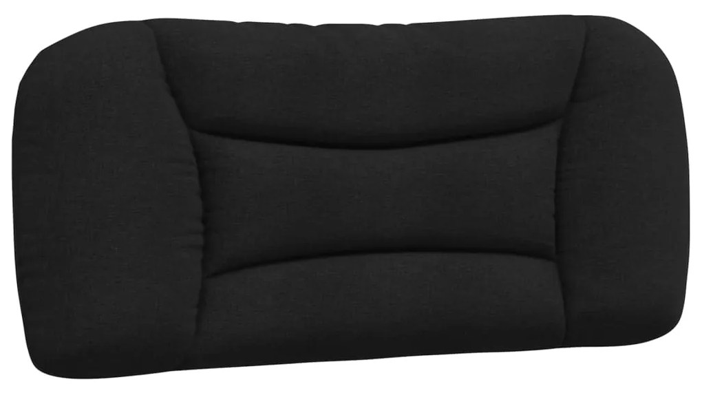 Estrutura de cama c/ cabeceira tecido 90x190 cm preto