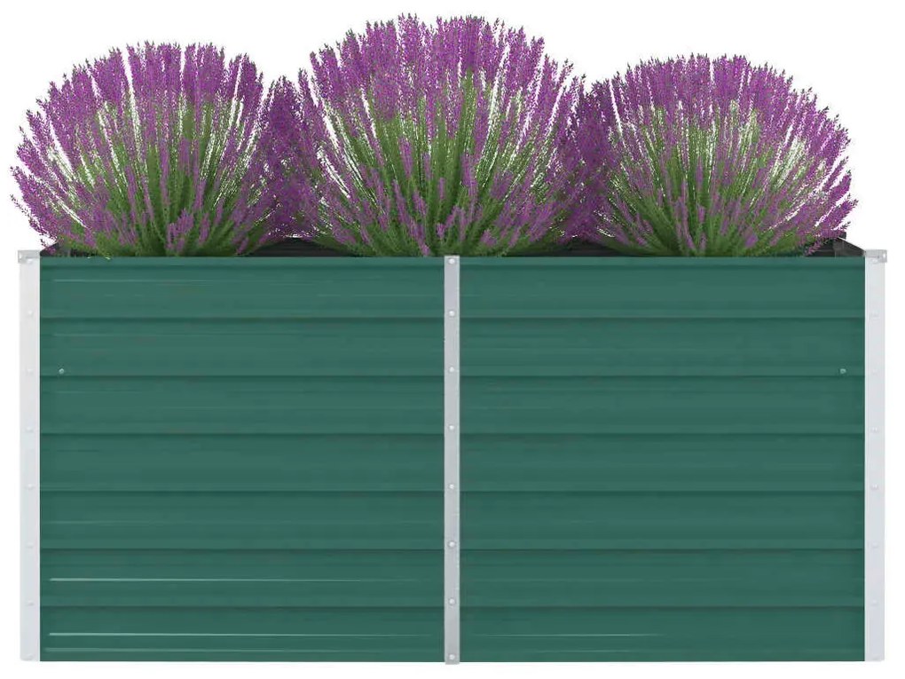 vidaXL Canteiro de jardim elevado 160x80x77cm aço galvanizado verde