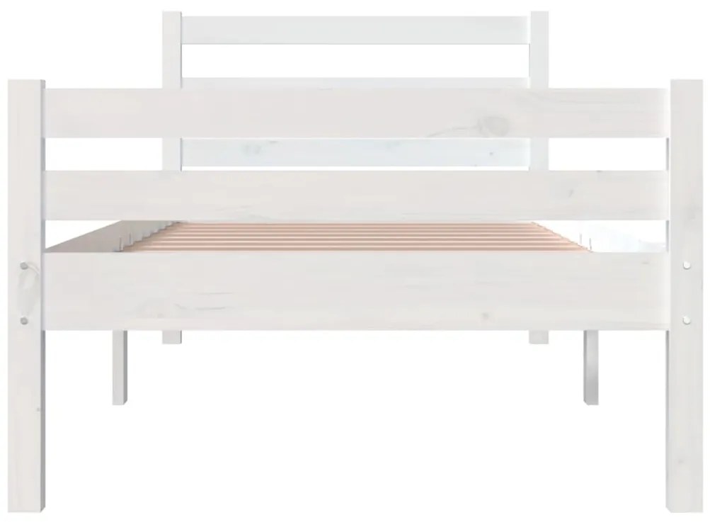 Estrutura de cama 100x200 cm madeira maciça branco