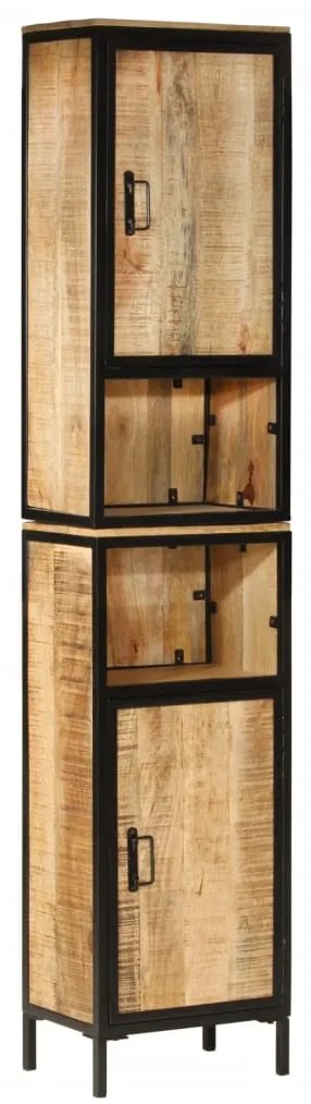 vidaXL Armário p/ casa de banho 40x27x180 cm ferro e mangueira maciça