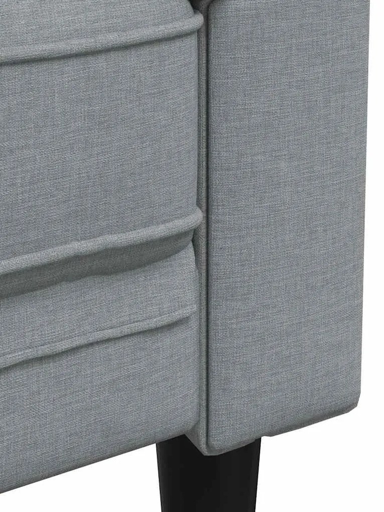 Sofá chesterfield tecido cinzento-claro