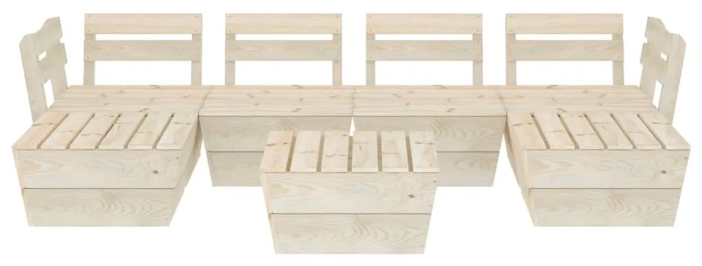 7 pcs conjunto lounge de paletes madeira de abeto impregnada