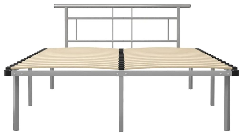 Estrutura de cama sem colchão 140x200 cm metal cinzento
