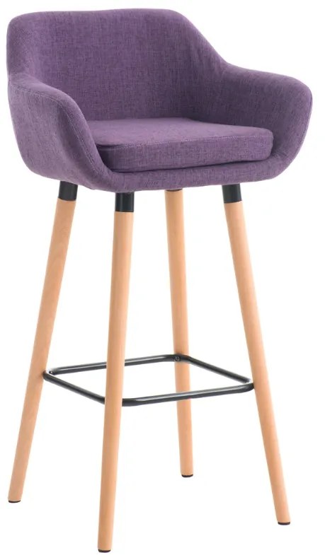 Banco de bar Grant em tecido e com estrutura de Cor Natural 55 x 99 x 46 cm Roxo