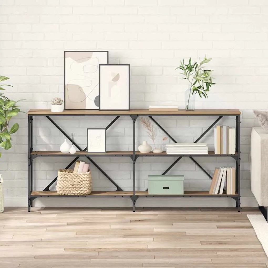 vidaXL Aparador Carvalho Artesanal 160 x 30 x 75 cm Madeira processada