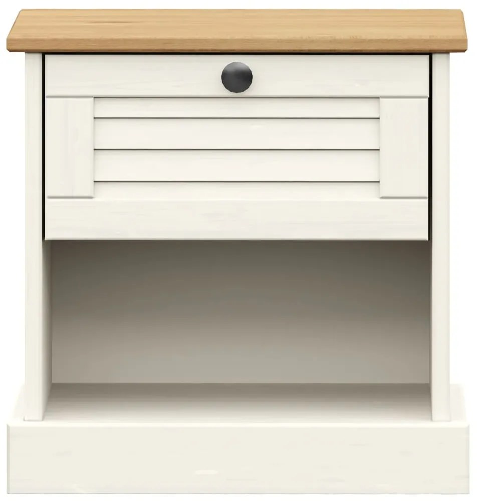 Mesa de cabeceira VIGO 42x35x42 cm pinho maciço branco