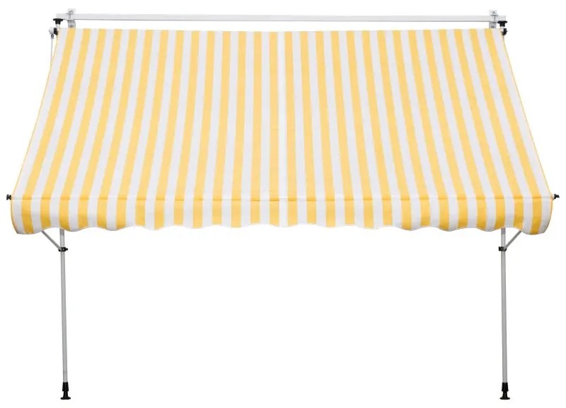 Toldo Portátil com Manivela e Altura Regulável - 3x1,5m - Amarelo e Br