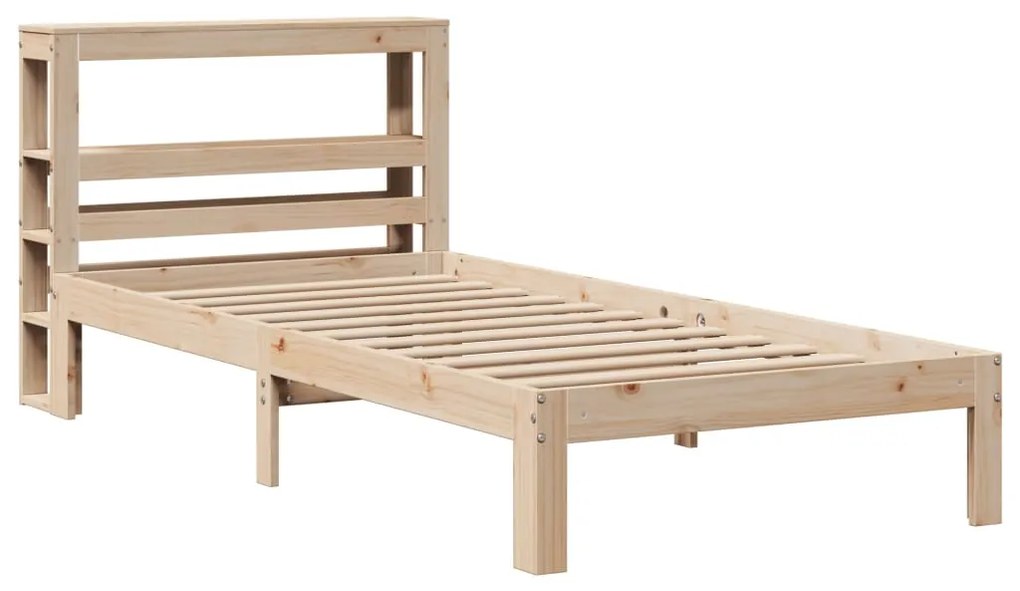 Estrutura de cama com cabeceira 90x200 cm pinho maciço