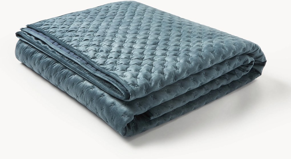 Colcha acolchoada em veludo Riko
