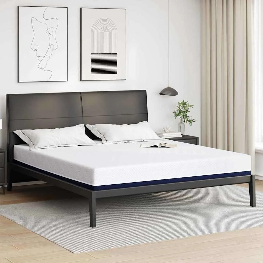 vidaXL Colchões Branco, Azul 180 x 200 cm