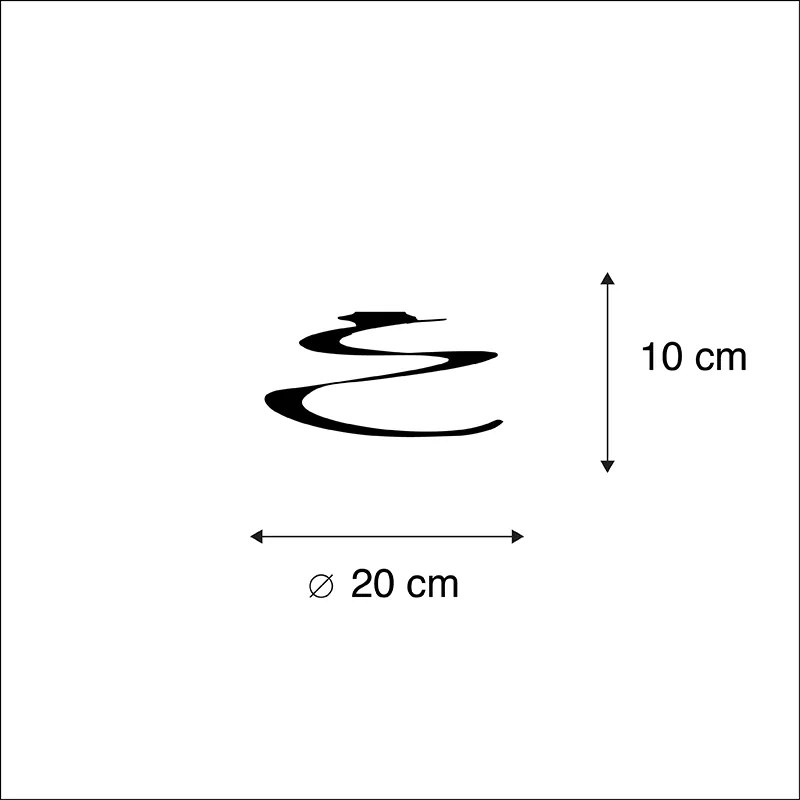 Abajur de aço preto 20 cm - Spiral