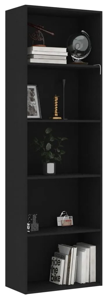 Estante com 5 prateleiras 60x30x189 cm contraplacado preto