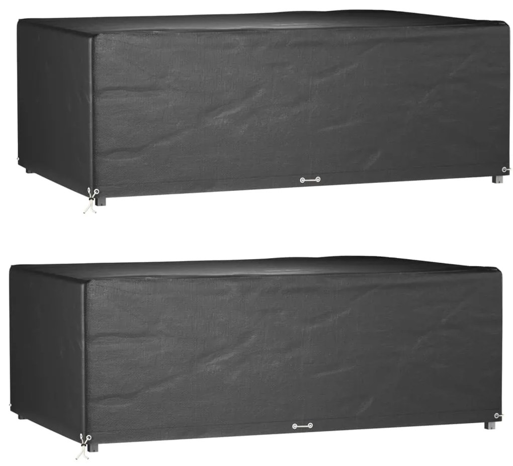 vidaXL Capas p/ mobília jardim 2 pcs 12 ilhós 213x132x75 cm retangular