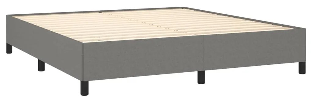 Cama com molas/colchão 160x200 cm tecido cinzento-escuro