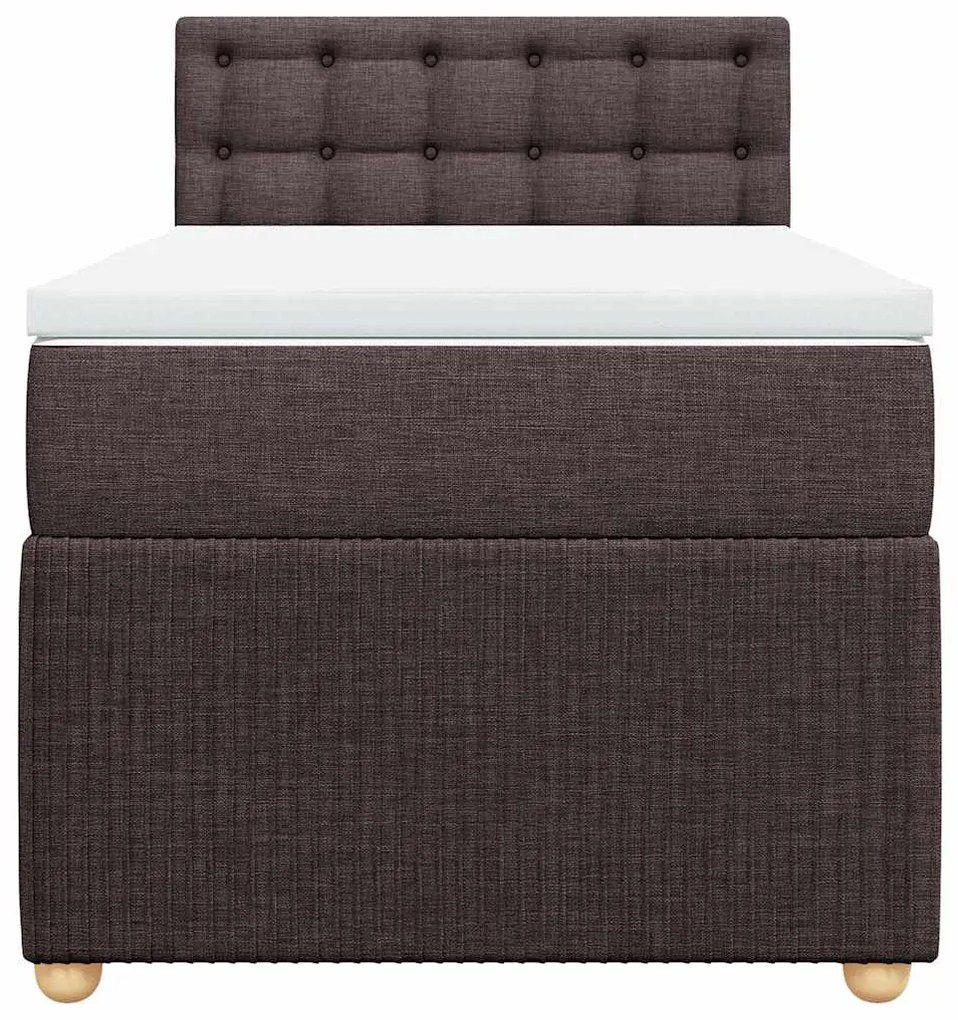 Cama com molas/colchão 90x200 cm tecido castanho-escuro