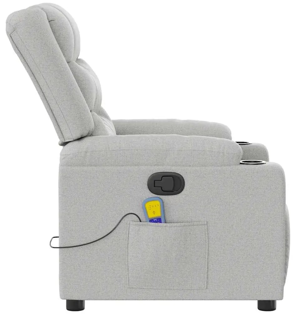 Cadeira de massagem reclinável tecido cinzento
