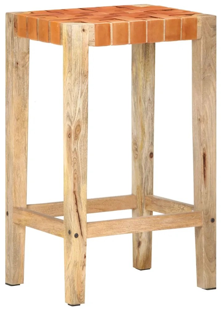 Bancos de bar 2 pcs couro genuíno 75 cm castanho