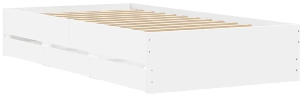 Estrutura de cama c/ gavetas 100x200cm derivados madeira branco