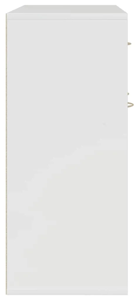 Aparador 88x30x70 cm contraplacado branco brilhante