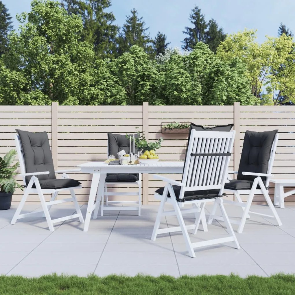 314234 vidaXL Almofadões para cadeiras altas de jardim 4 pcs tecido antracite