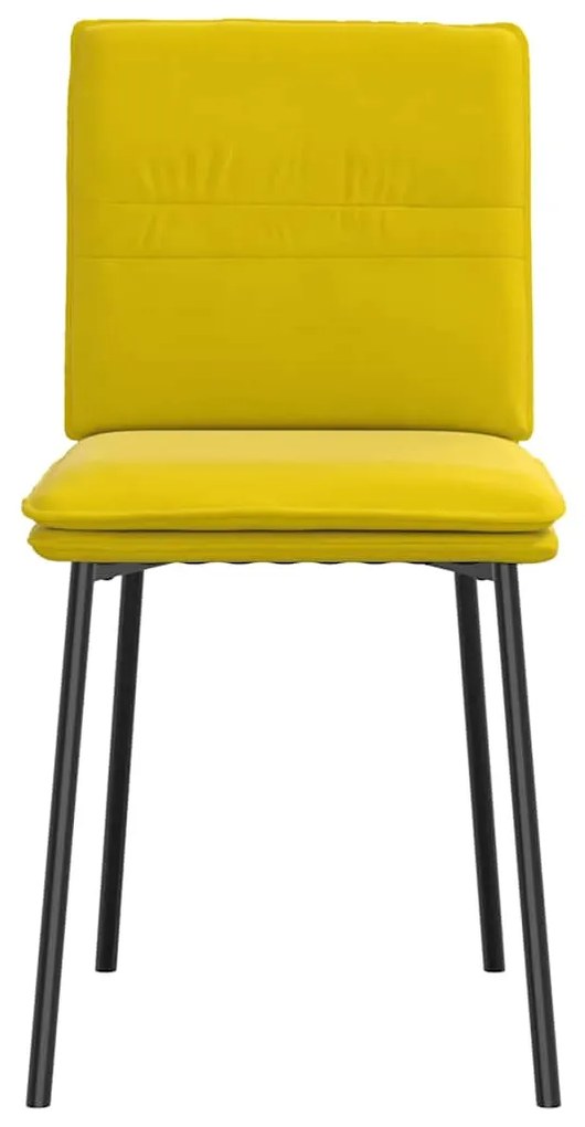 Cadeiras de jantar 2 pcs veludo amarelo