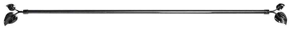 Varão para Cortinas DKD Home Decor Extensível Metal Cinzento escuro Folha de planta (160 x 16 x 16 cm)