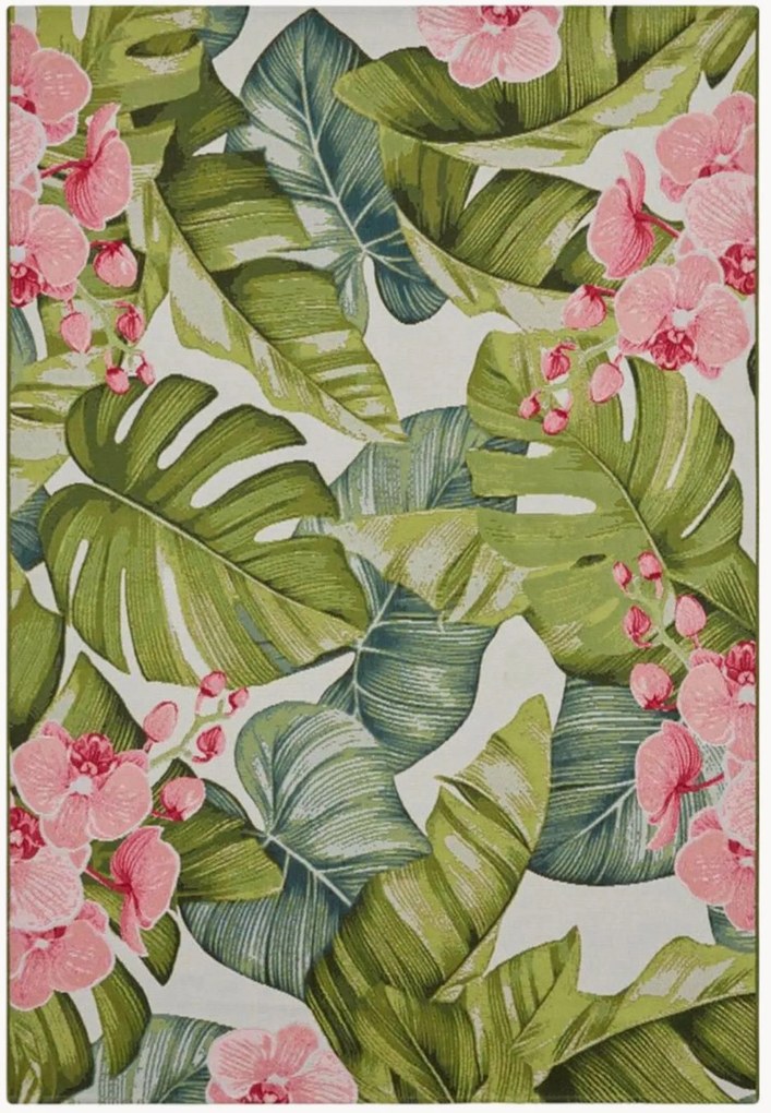 Tapete de pelo curto para interior e exterior Flair Tropical