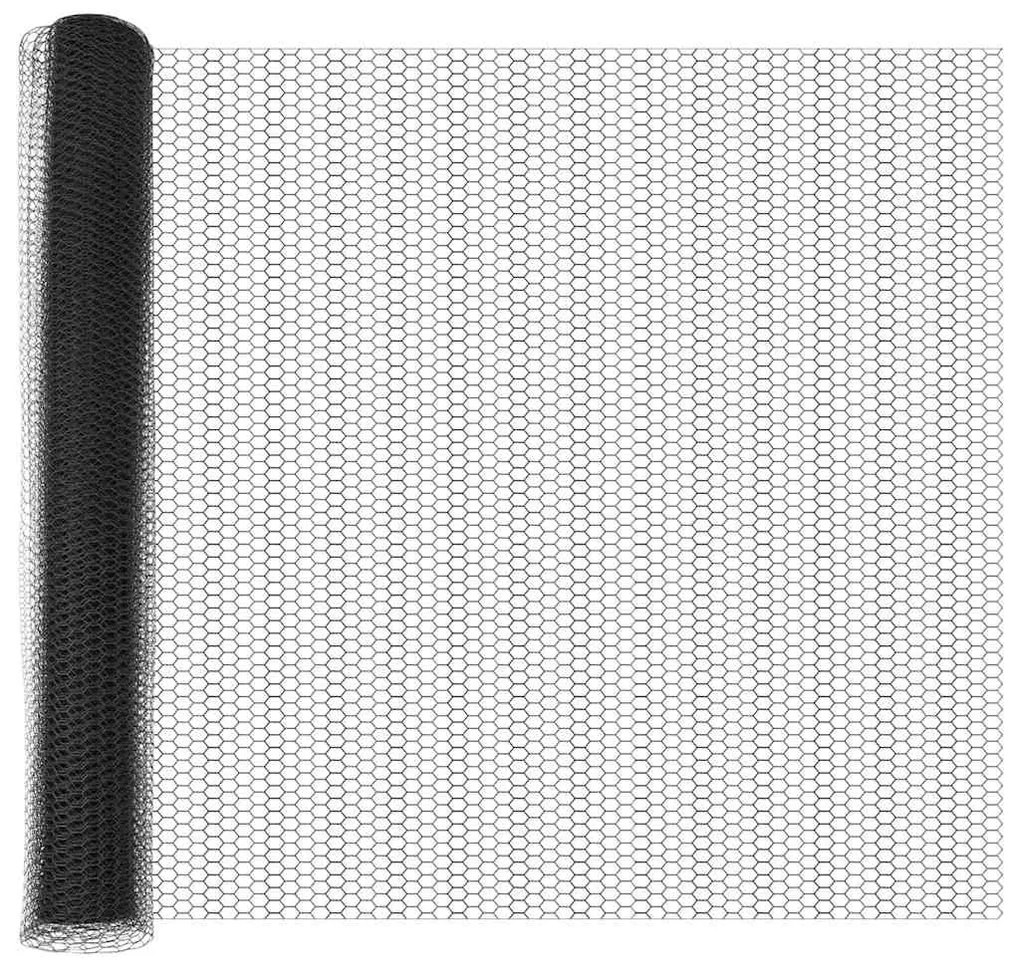 vidaXL Poste de Cerca Cinzeto 25 x 1,4 m (malha de 25 mm) Aço e PVC