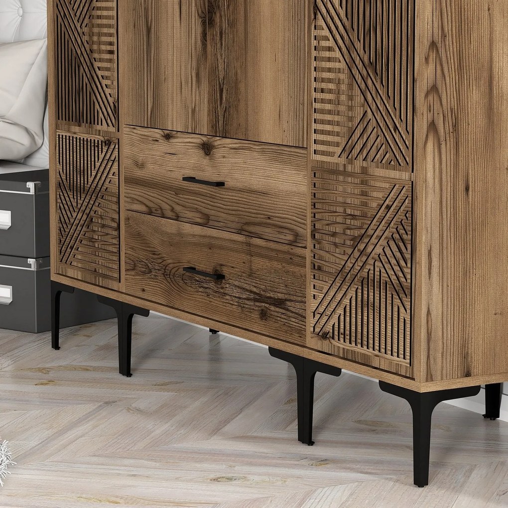 Roupeiro Kumsal PTP – Nogueira – 160x47,5x201,4 cm