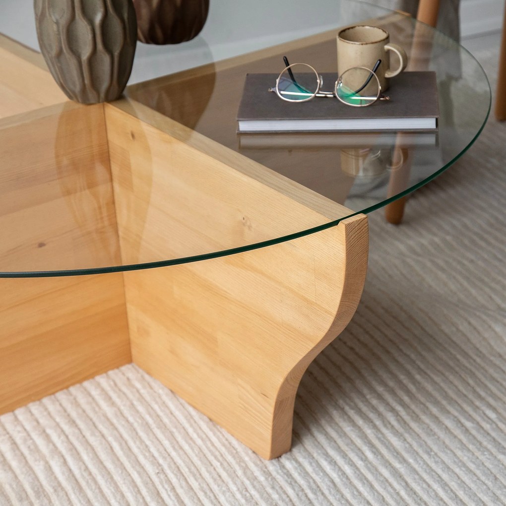 Mesa de Café Amphora - Cor Teak - 92x36x92 cm