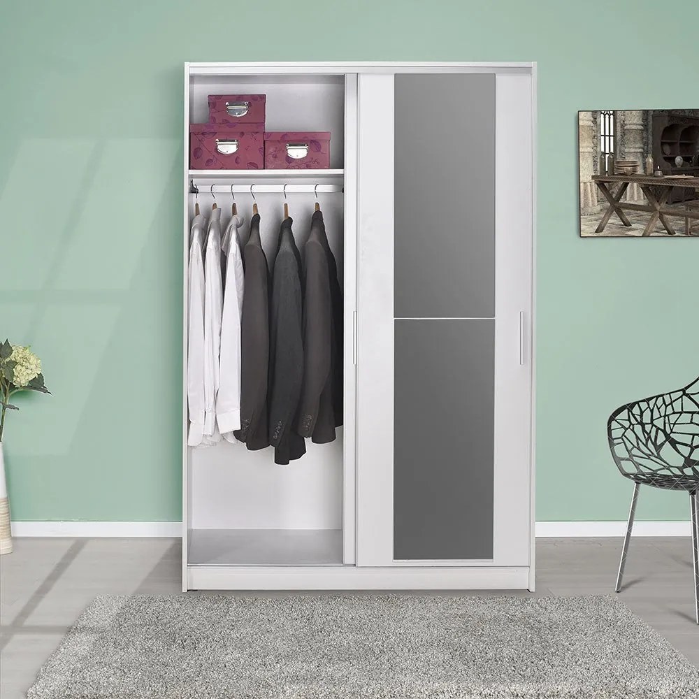 Roupeiro "Lúmina" – Branco – 120 x 182 x 52 cm – Design Moderno