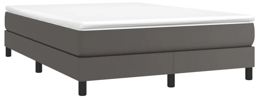 Estrutura de cama 140x190 cm couro artificial cinzento