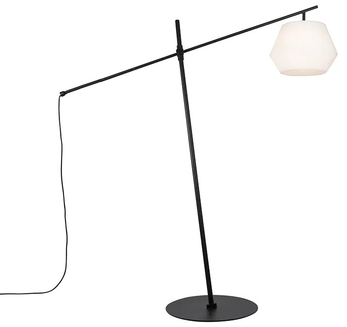 Candeeiro de pé design para exterior preto com abajur branco IP44 - Robbert Design