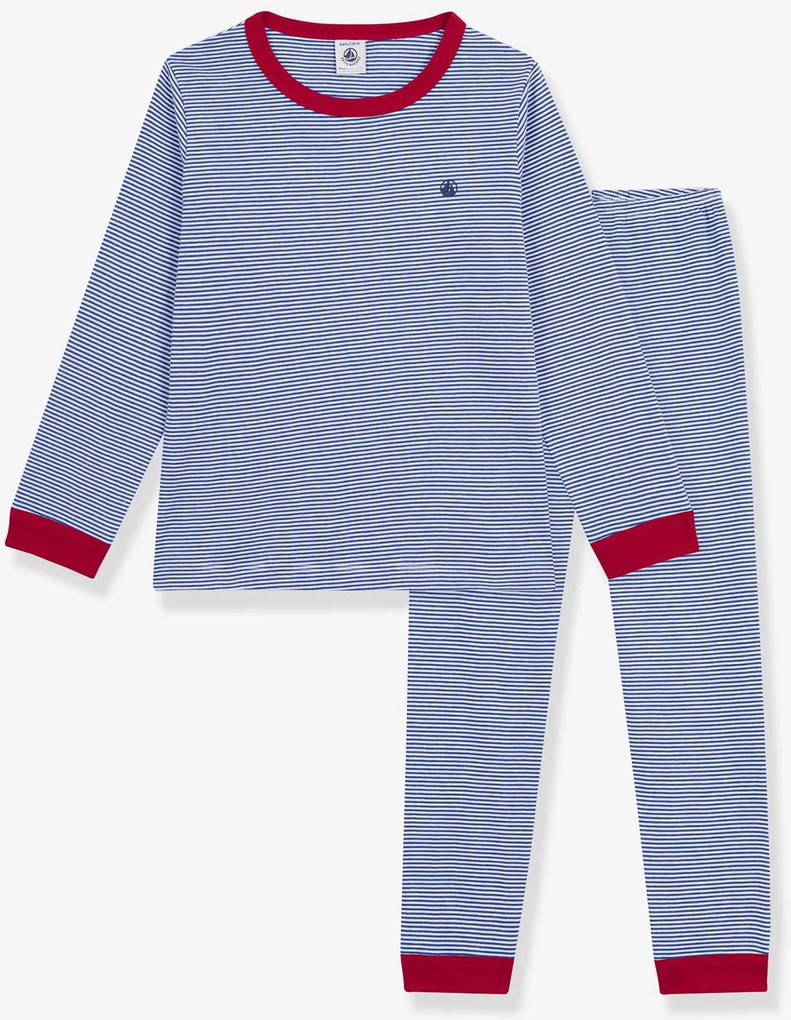 Pijama PETIT BATEAU às riscas para criança azul
