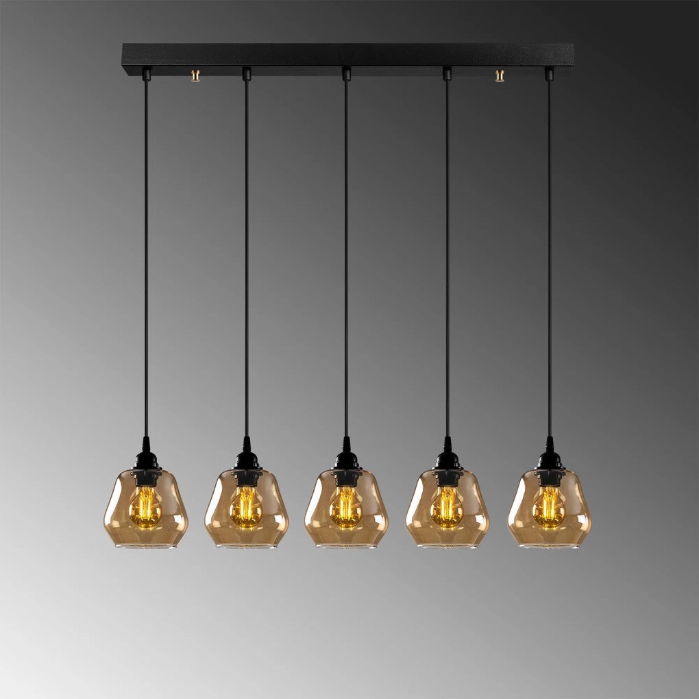Candeeiro de Teto Chandelier Gold – Dourado e Preto – 85 x 15 cm