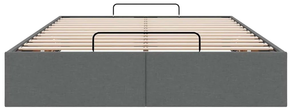 Estrutura de cama otomana sem colchão 120x200cm cinzento escuro