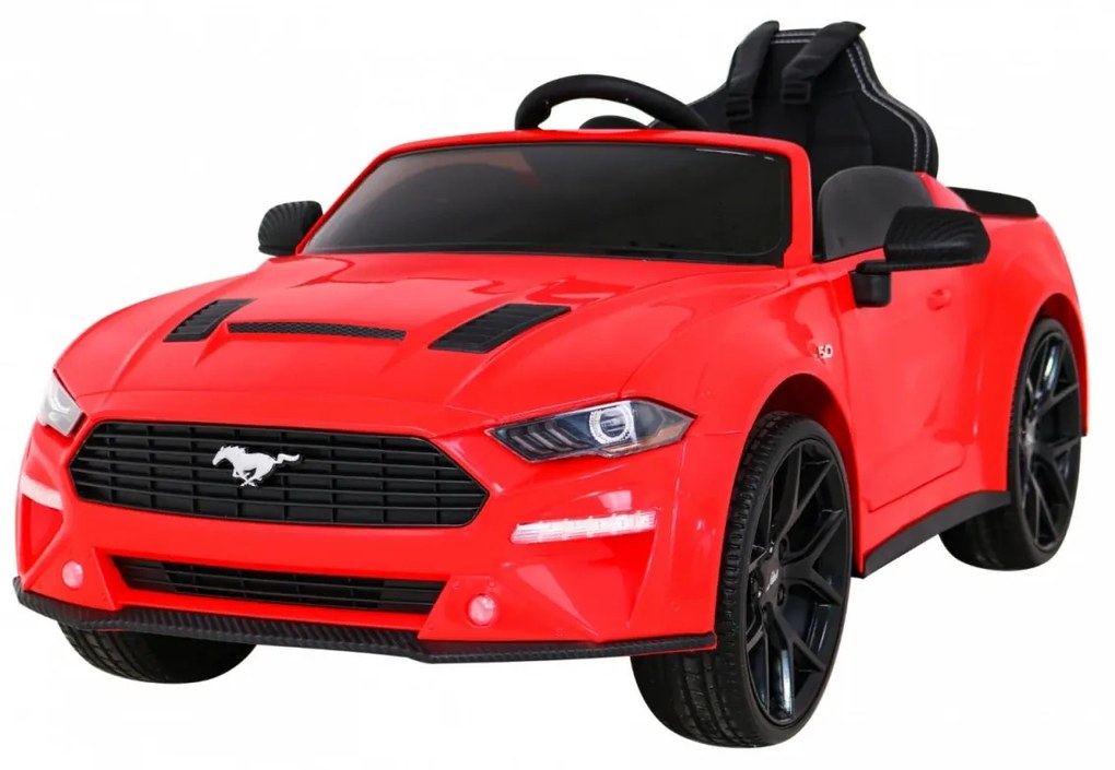 Carro elétrico para Crianças 12V Ford Mustang GT Rodas Eva, Assento de couro Vermelho