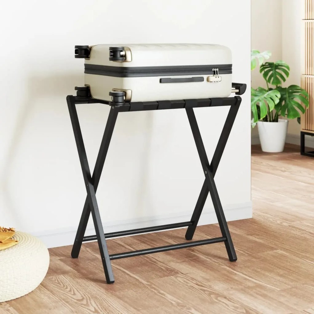 vidaXL Suporte de bagagem 68,5x38x58 cm bambu preto
