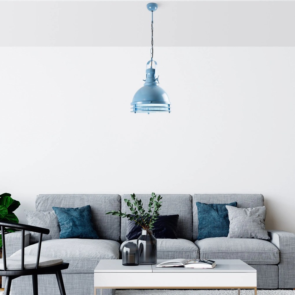 Candeeiro Chandelier Saglam – Azul Claro – Ø30 h:40 cm