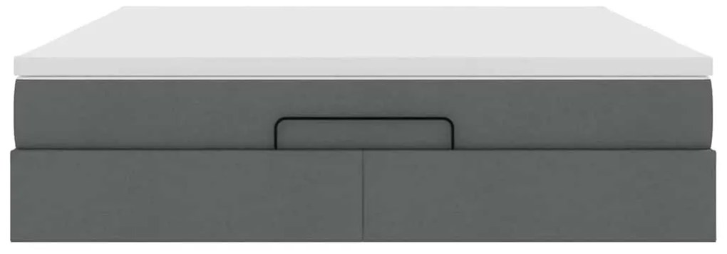 Estrutura de cama otomana com colchão 180x200cm cinzento escuro