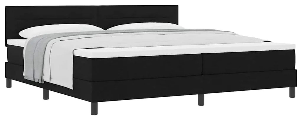 Cama Box com Colchão Preto 200x200 cm Tecido