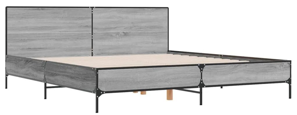 Estrutura de cama 200x200 cm derivados madeira/metal