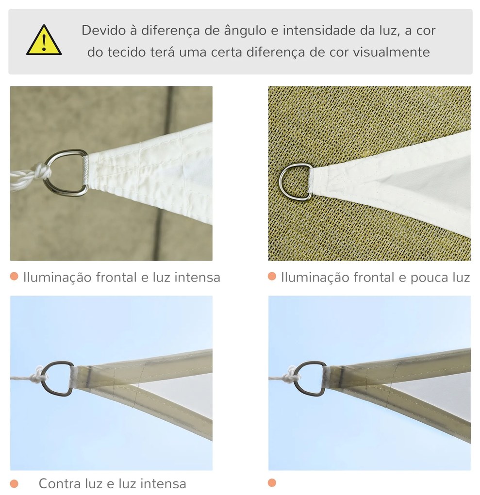 Outsunny Vela de Sombra Triangular 3x3x3 m Toldo Vela de Poliéster com