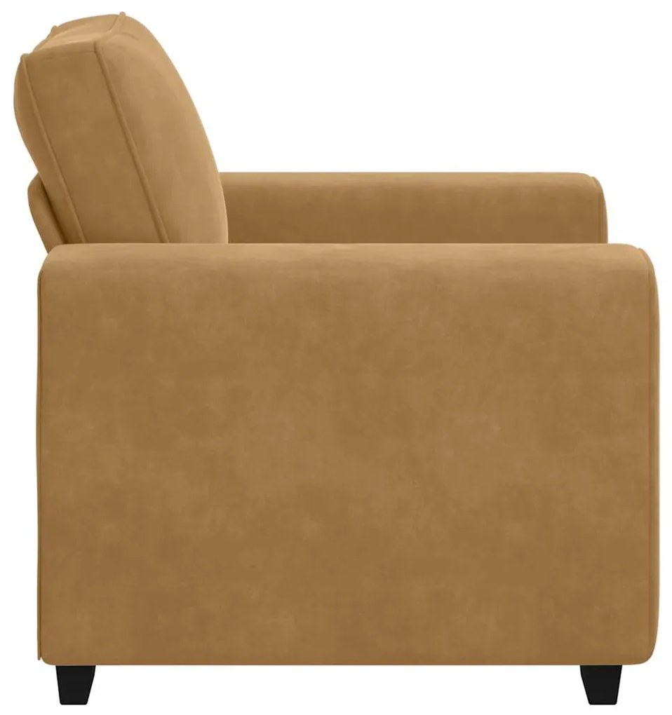 Poltrona 60 cm veludo castanho