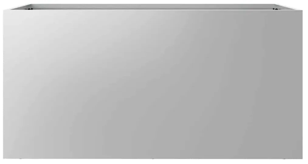 Vaso/floreira 62x30x29 cm aço galvanizado prateado